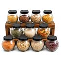 Designer Transparent Glass Storage Jar with Black