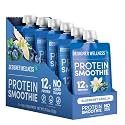Designer Wellness Protein Smoothie, Blueberry Vanilla, 12g Whey Protein, Real Fruit Smoothie Snack, No Added Sugar, Low Carb, Gluten-Free, Shelf-Stable Protein Pouches with MCT Oil - 6 Pack
