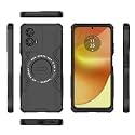 Designerz hub® Back Cover for Moto G34 | Shockproof Case with Magnetic Metal Ring Supports Magsafe Charger &amp; Car Mount | Military Grade Protection | Black