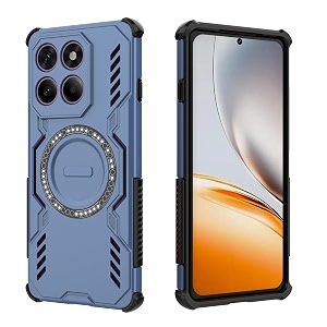 designerz hub back cover for motorola edge 60 pro 5g  shockproof case with magnetic metal ring supports magsafe charger amp car mount  military grade protection  blue