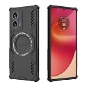 Designerz hub® Back Cover for Motorola Edge 50 Fusion | Shockproof Case with Magnetic Metal Ring Supports Magsafe Charger &amp; Car Mount | Military Grade Protection | Black