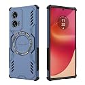 Designerz hub® Back Cover for Motorola Edge 50 Fusion | Shockproof Case with Magnetic Metal Ring Supports Magsafe Charger &amp; Car Mount | Military Grade Protection | Blue
