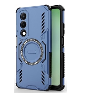 designerz hub back cover for oneplus nord 5  case with magnetic metal ring supports magsafe charger amp car mount  military grade protection  blue