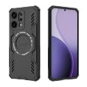 Designerz hub® Back Cover for Oppo Reno 14 5g | Shockproof Case with Magnetic Metal Ring Supports Magsafe Charger &amp; Car Mount | Military Grade Protection | Black