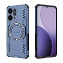 Designerz hub® Back Cover for Oppo Reno 14 5g | Shockproof Case with Magnetic Metal Ring Supports Magsafe Charger & Car Mount | Military Grade Protection | Blue