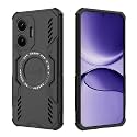 Designerz hub® Back Cover for Poco F7 5G | Shockproof Case with Magnetic Metal Ring Supports Magsafe Charger &amp; Car Mount | Military Grade Protection | Black