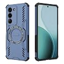 Designerz hub® Back Cover for Realme 14x 5g | Shockproof Case with Magnetic Metal Ring Supports Magsafe Charger & Car Mount | Military Grade Protection | Blue