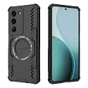 Designerz hub® Back Cover for Realme 14x 5g | Shockproof Case with Magnetic Metal Ring Supports Magsafe Charger &amp; Car Mount | Military Grade Protection | Black