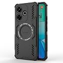 Designerz hub® Back Cover for Realme 15X 5G | Shockproof Case with Magnetic Metal Ring Supports Magsafe Charger &amp; Car Mount | Military Grade Protection | Black