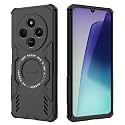 Designerz hub® Back Cover for Redmi 14c 4g | Shockproof Case with Magnetic Metal Ring Supports Magsafe Charger &amp; Car Mount | Military Grade Protection | Black