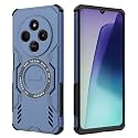 Designerz hub® Back Cover for Redmi 14c 4g | Shockproof Case with Magnetic Metal Ring Supports Magsafe Charger &amp; Car Mount | Military Grade Protection | Blue