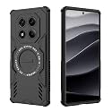 Designerz hub® Back Cover for Redmi Note 14 pro | Shockproof Case with Magnetic Metal Ring Supports Magsafe Charger &amp; Car Mount | Military Grade Protection | Black