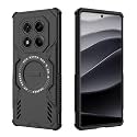 Designerz hub® Back Cover for Redmi Note 14 Pro Plus | Shockproof Case with Magnetic Metal Ring Supports Magsafe Charger &amp; Car Mount | Military Grade Protection | Black