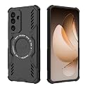 Designerz hub® Back Cover for Samsung Galaxy M56 5G | Shockproof Case with Magnetic Metal Ring Supports Magsafe Charger &amp; Car Mount | Military Grade Protection | Black