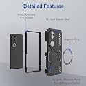 Designerz hub® Back Cover for Vivo T4R 5G | Shockproof Case with Magnetic Metal Ring Supports Magsafe Charger &amp; Car Mount | Military Grade Protection | Blue
