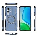 Designerz hub® Back Cover for Vivo T4x 5G | Rugged Shockproof Armor Case with Magnetic Metal Ring Supports Magsafe Charger &amp; Car Mount | Military Grade Protection | Blue