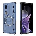 Designerz hub® Back Cover for Vivo V50 | Shockproof Case with Magnetic Metal Ring Supports Magsafe Charger &amp; Car Mount | Military Grade Protection | Blue