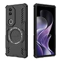 Designerz hub® Back Cover for Vivo V50 | Shockproof Case with Magnetic Metal Ring Supports Magsafe Charger &amp; Car Mount | Military Grade Protection | Black