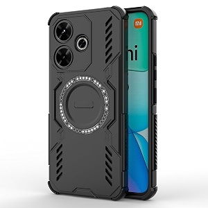 designerz hub back cover for vivo v60  shockproof protective case with magnetic metal ring supports magsafe charger amp car mount  military grade protection  black