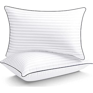 very soft microfiber piping pillows for sleeping 17x27 inch or 43x68 cm - set of 2 pcs