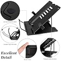 Desk Book Stand Document Holder Heavy Duty Metal Reading Stand Black for Book Magazine Menu iPad Music Score Speech Draft with 6 Adjustable Positions (Upgrade Edition)