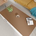 Desk Cover Protector - 24x36 Inch Waterproof Can Cover Up Defects Protect the Surface of Furniture from Scratches Can Be Used for Office Coffee Table Dorm(Mud Color+Champagne Gold 24x36)