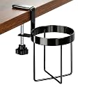 Desk Cup Holder Clamp, Anti-Spill Clip On Table Cup Holder Rotatable