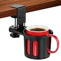 Desk Cup Holder Clamp, Rotatable Clip On Table Cup Holder