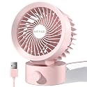 Desk Fan USB, Small Desk Fans Quiet, Stepless Speed Flexible Adjust, Mini Size for Home Office Dorm Desktop, Portable Travel Personal Cooling, Plug In USB Powered, Pink