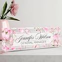 Desk Name Plate Personalized, Personalized Name Plate for Desk, Custom Office Desk Decor The Office Gifts for Women Men, Acrylic Desk Accessories Employee Appreciation Gifts for Boss, Manager, Teacher
