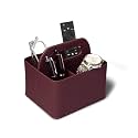 Desk Organiser for Study Table Office | Remote Holder Stand for Table Office Desk | AC Fan TV 4 Slots Remote Organiser with Handle for Bed, Living Room, Recycle Leather (Classic Bordeaux)