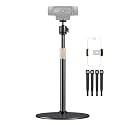 Desk Webcam Tripod Stand, 360° Swivel, 1/4 Thread for Streaming/Video Call