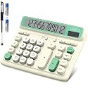 Desktop Calculator with Extra Large 5-Inch LCD Display, 12-Digit Two Way Power Solar &amp; Battery Office Calculator with Big Buttons for Business, Accounting &amp; Home Use (Green)
