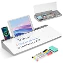 Desktop Glass Whiteboard with Storage, Desk Dry Erase White Board Gray