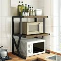 Desktop Printer Stand, Microwave Shelf Stand, Kitchen Countertop nizer for Home & Office, Multi-Functional Storage Solution for Appliances & Supplies(Black)