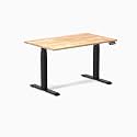 Desky Dual Rubberwood Sit Stand Desk Natural Timber 48" Matte Black