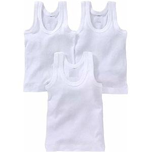DESNUDA Unisex White Cotton Sleeveless Kids Baniyan