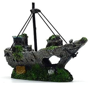 despacito aquarium decoration ship statue for fish tank  resin underwater ornament hideout cave for betta fish goldfish amp small aquarium fish  15 x 12 cm 47 inch