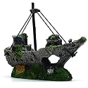 Despacito Aquarium Decoration Ship Statue for Fish Tank | Resin Underwater Ornament Hideout Cave for Betta Fish, Goldfish & Small Aquarium Fish | 15 x 12 cm (4.7 Inch)