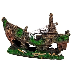 despacito aquarium decoration ship statue for fish tank  resin underwater ornament hideout cave for betta fish goldfish amp small aquarium fish  15 x 12 cm 47 inch