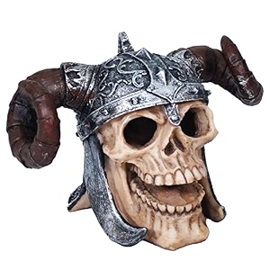 despacito pirate skull aquarium decoration skull head fish tank ornament with horned helmet resin aquarium decor for fish tank aquascaping reptile tank amp halloween decoration