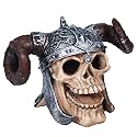 Despacito Pirate Skull Aquarium Decoration, Skull Head Fish Tank Ornament with Horned Helmet, Resin Aquarium Decor for Fish Tank, Aquascaping, Reptile Tank & Halloween Decoration