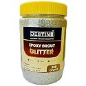 DESTINE® EPOXY GROUT GLITTER (GOLD, SILVER, COPPER) (MINI PACKS: 50 Gm, 100 Gm, 250 Gm), Glitter for Epoxy Grout, Jewels for Tile &amp; Stone Joint, Sparkle for Tile &amp; Stone Joint (250 Grams, Silver)