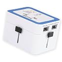 Destinio Universal Travel Adapter - Dual USB 5V 2.4A, 100-250V - 3 in 1 International Worldwide All in One Charger Plug and Socket for USA, Canada, UK, Europe (3 Yr Warranty)
