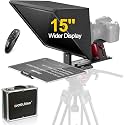Desview TP150 Teleprompter 15 inch, All Metal Liftable Teleprompters with Remote Control and App iOS/Android for DSLR/Camcorder/Webcam Wide Angle Camera Lens Video Shooting