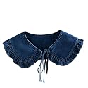 Detachable Fake Collar for Women Embroidery Mini Cape Collar Dickey Neck Ruff False Collar