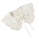 Detachable Fake Collar for Women Embroidery Mini Cape Collar Dickey Neck Ruff False Collar