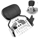 Detachable Gloss Black Sissy Bar w/Passenger Backrest Pad &amp; 4-Point Docking Hardware Kit Compatible with Harley Davidson Touring Road King Street Glide Electra Glide Road Glide 1997-2008