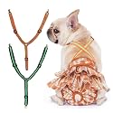 Detachable Suspenders for Dog Diapers, Skirt and Dresses, Pet Diaper Keeper for Small Medium Large Dog (S, Orange and Green)