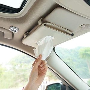 detachi car tissue holder sun visor napkin holder car visor tissue holder tissue holder for car beige